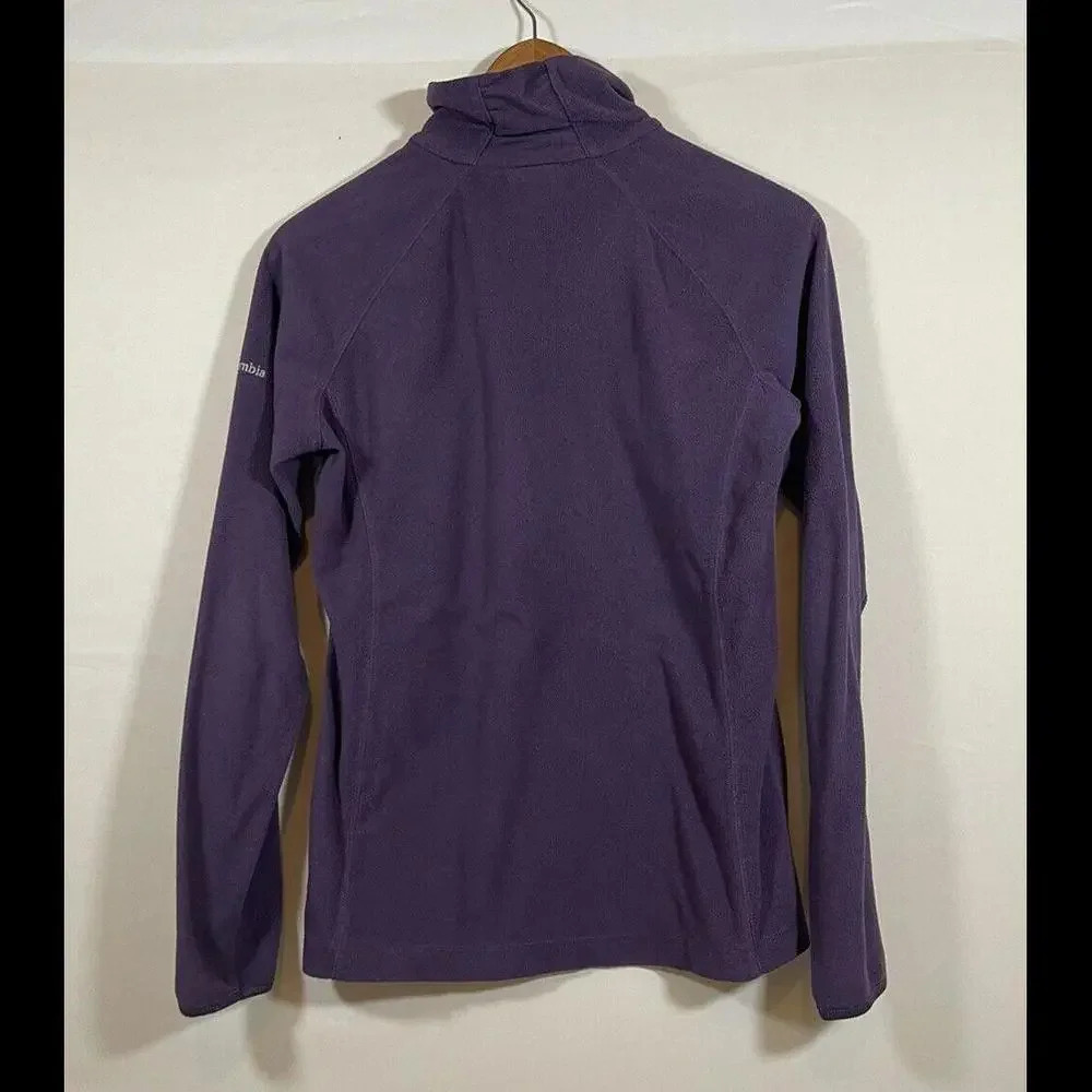 Women’s Columbia Fleece Purple 1/4 Zip Mock Neck Pullover Size Small - Picture 2 of 4